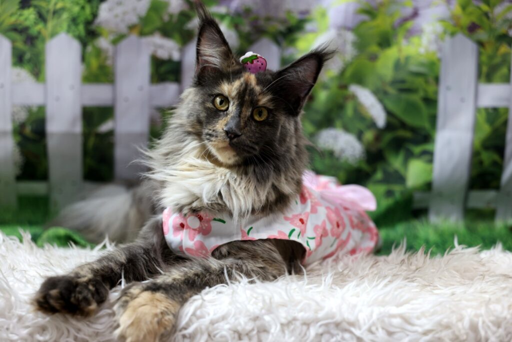 Aspen, blue smoke tortie Maine Coon